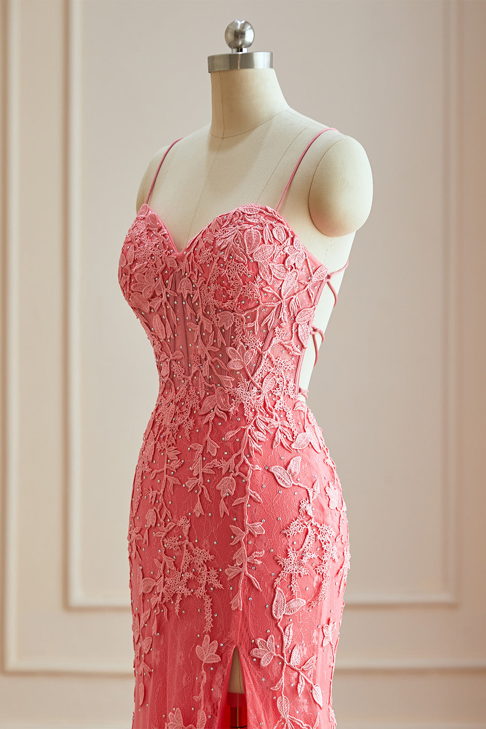 Hebochic Lace Applique With Beading Mermaid Floor Length Slit Women Dress Formal Evening Prom Dress