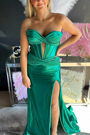 Hebochic Sweetheart Cut Out Mermaid Long Prom Dress with Slit