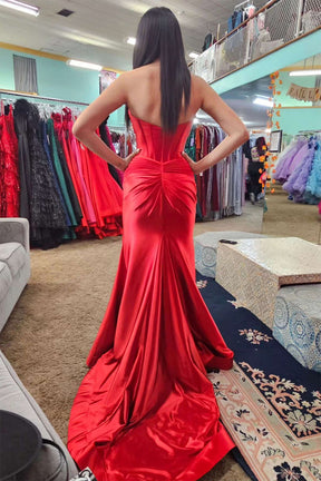 Hebochic Sweetheart Cut Out Mermaid Long Prom Dress with Slit