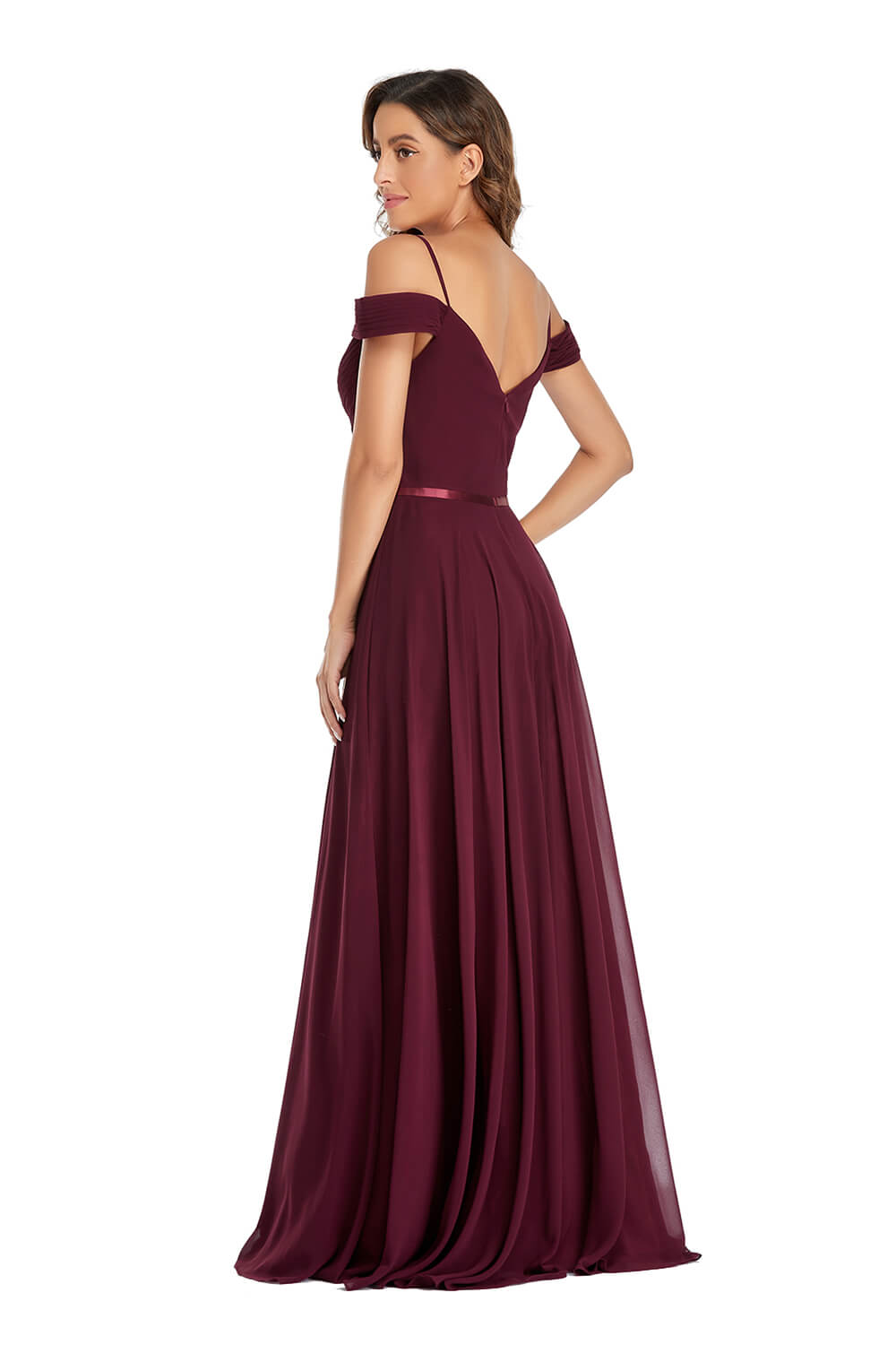 Hebochic Burgundy Off the Shoulder Long Length Evening Dress Women Formal Prom Dress
